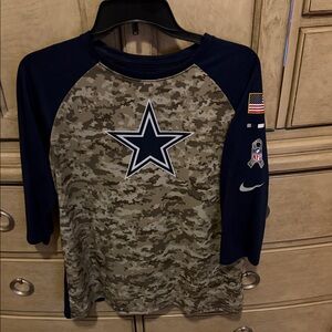 Nike Mens dri fit Dallas Cowboys mid Sleeve Camo and Navy Tee